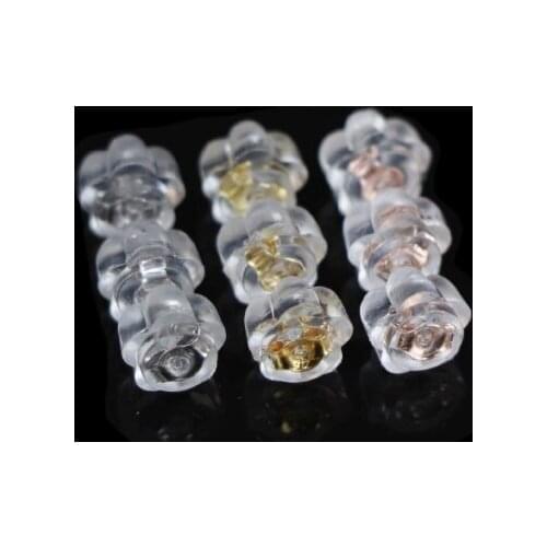 TS-016 Wholesale Colorful 925 Sterling Silver color Flowers Shape Earrings Back Women Fashion DIY Earring Accessories 50pair/lot