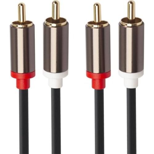 1pcs 2RCA To 2 RCA Male To Male Audio Cable Gold Plated RCA Audio Cable 1m 1.8m 5m For Home Theater DVD TV Amplifier CD Soundbox