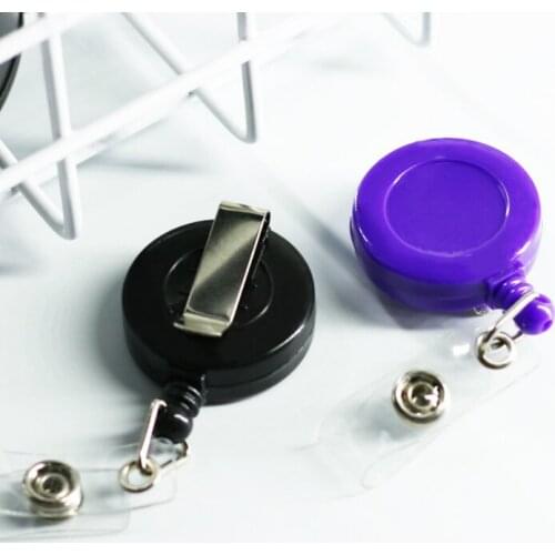 1pc Work Card Holder Retractable Badge Reel Badge Clip Business ID Card Employees Card Clamp Lanyard Office Supplies
