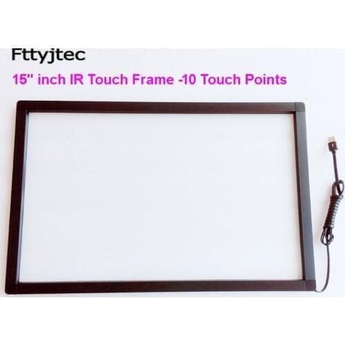 15 Inches 4:3 Ratio 10 Touch Points IR Touch Screen,Infrared Touch Panel With Glass Plug&Play
