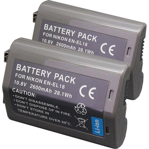 2 PCS For Nikon 2600mAh en-el18 battery D4 D4s D5 one-body battery en-el18a d800 handle