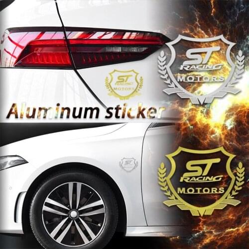 2pcs/lot 3D Aluminum Car-Styling ST RACING Emblem Stickers For Ford Fusion Everest Escape Explorer Edge Mondeo Focus Ecosport