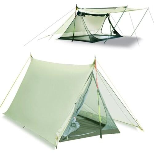 20D Double-sided Silicon-coated Nylon Ultra-Lightweight Bushcraft A-tower Canopy Tent Double Layer Camping Backpacking Travel