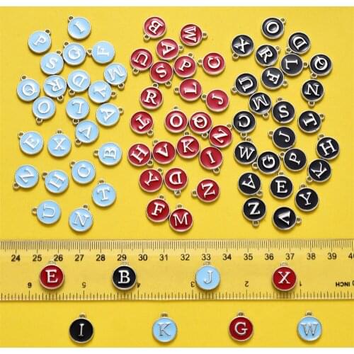 26pcs/lot 12*14mm New Arrival Enamel A-Z Alphabet Initial Letter Charms Handmade Pendant For Diy Bracelet Jewelry Making