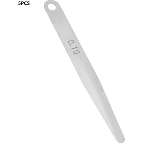 5pcs Stainless Steel Feeler Gauge 0.1mm Option Thickness Feeler Gauge Metric Filler Thickness Gage Measurement Tool