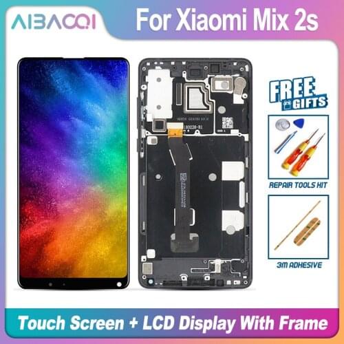 AiBaoQi Brand New Touch Screen LCD Display+Frame+Power Cable Assembly Replacement For Xiaomi Mix 2s