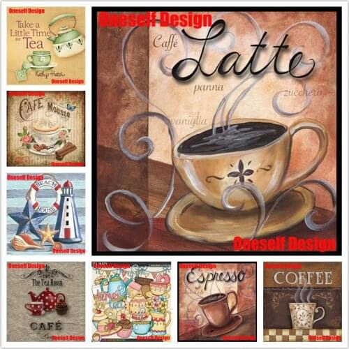 Diamond paint Free time 5d diamond painting full set tea time 5d diamond embroidery full set coffee time 5d diamond mosaic sale