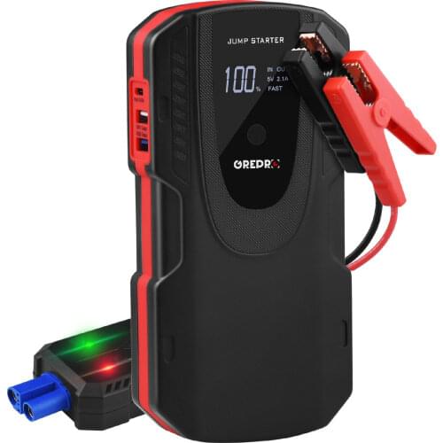 Car Jump Starter 1000A Booster Emergency Battery Charger Buster for Car Power Bank 12800mAh 12V Auto Starting Device with LCD