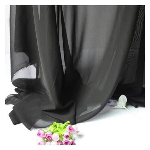 Black Chiffon Fabric Sheer Bridal Wedding Dress Lining Fabric Skirt 60" Wide 5 Yards Per Lot Free Shipping