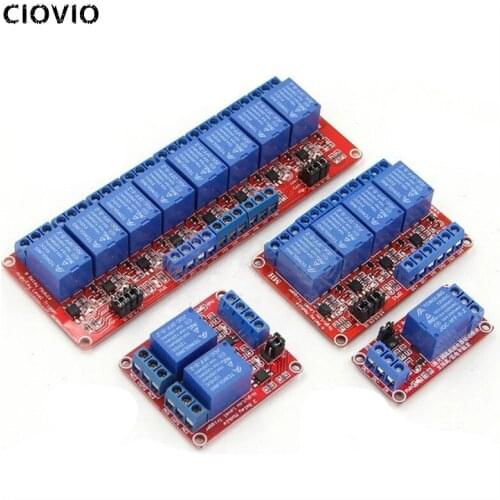 CIOVIO 1 channel relay module 5V 12V 24V high and low level trigger relay control 5v 12v 1 2 4 6 8 channel relay module