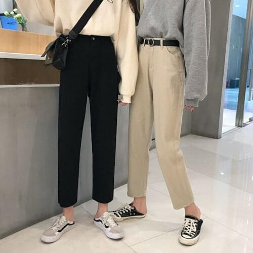 Jeans Women Solid Denim Elegant All-match High-quality Korean Style Leisure Daily Womens Female Lovely High-waist Simple Jean