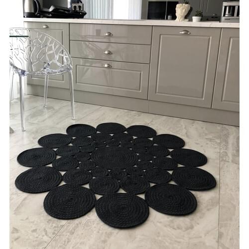 MarkaEv Nomad 56 Jute Carpet 90x90 cm