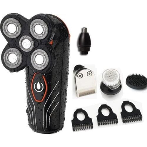 USB Rechargeable 5 Head Floating Blade Electric Shaver For Men Beard Trimmer Bald Head Shaver Waterproof Hair Clipper 40#107
