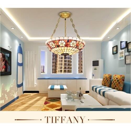 European Tiffany Art Lamp Shell Lamp Chandelier Lamp Lamp Chandelier Chandelier Waratah Anti Bedroom Dining Room lustre pendente