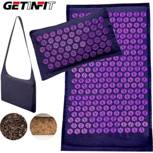 Getinfit New Coconut Fiber Acupressure Mat Massage Mat Set Yoga Mat Needle Relax Muscles Massage Shiatsu Mat Massage Yoga Mat