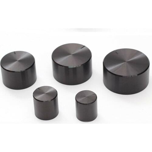 GHH Black 34mm Aluminum Rotary Knob 6mm Control Switch Cap Sound Volume Easy To Use Durable MI0457