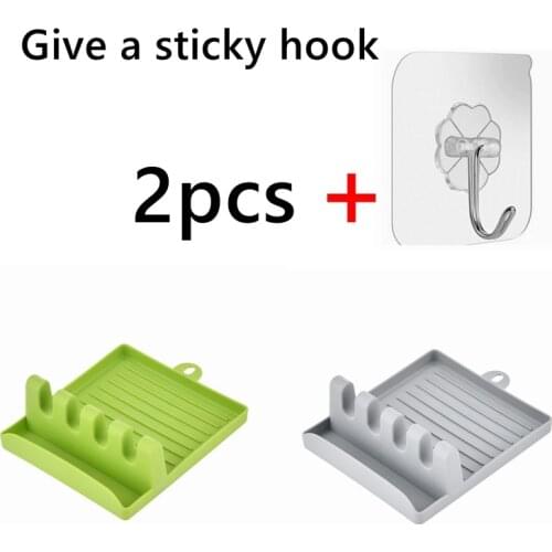 Hot Cooking Utensil Rest Punch-free Fork Shelf Multifunctional Pot Holder Fork Spoon Pad Holder Non-slip Pad Kitchen Accessories