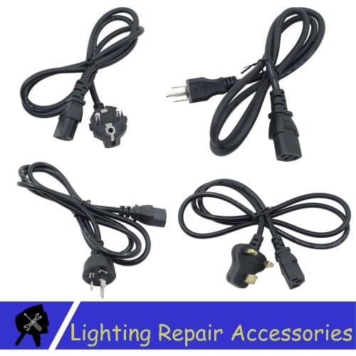 3 Pin Power Line Cables EU US AU UK Plug 1.2 M Power Cable For Led Par Light Stage Lights Power Cord