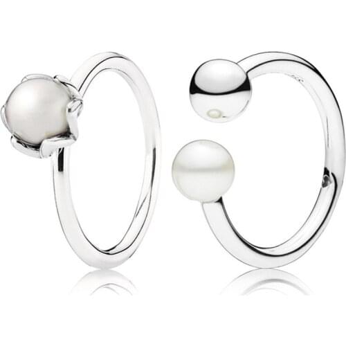 Baofu New 925 Sterling Silver Ring Shiny Elegant Charm Pearl Female Ring Suitable For Original Female Gifts High Jewelry