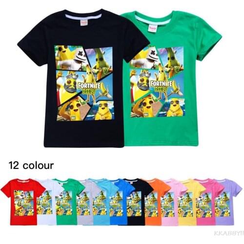 Fortnites Summer Girls Kids Cute Cartoon Print T Shirt Children Baby Cotton Short Sleeve T-shirt Tees Tops