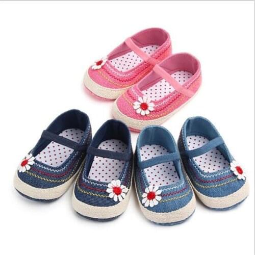 Lovely Flower Baby Shoes Girls First Walkers Soft Soled Infants Casual Shoes Newborn Crib Shoes