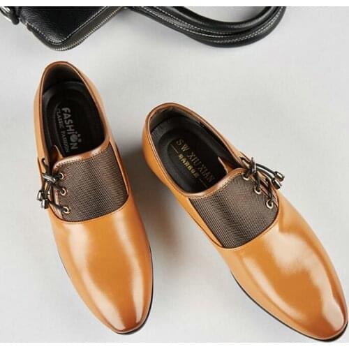 Spring new Mens business dress shoes Pointed oxford shoes men formal shoes Large size ser56