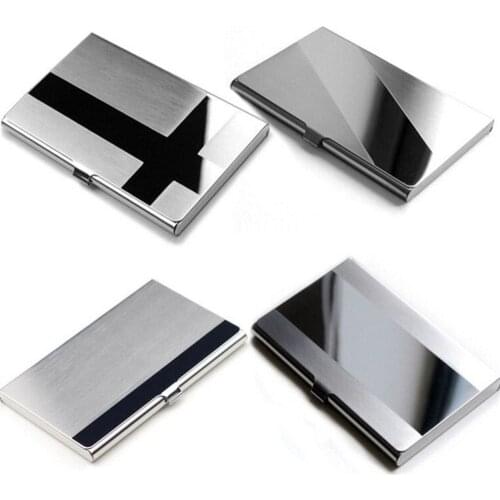 Stainless Steel Business Card Holder Men Silver Aluminium Portable Credit Card Case Bank Card Box Unisex Id Card Holder Gift