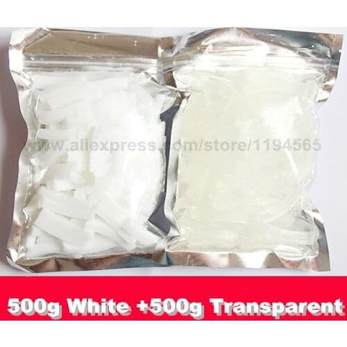 2Bags 1KG Handmade Soap Base 500g White +500g Transparent Soap Base Soap Raw Material Natural