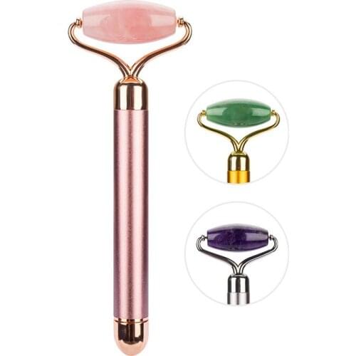 Crystal Roller Set Facial Massage Natural Jade Roller Gua Sha Set Jade Scraper Rose Quartz Stone Face Lift Massager Beauty Tool