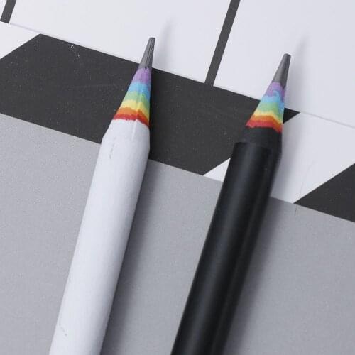2pcs Rainbow Color Hb Pencil Set Students Creative Pencil Stationery Items Drawing Writing Office School Supplies