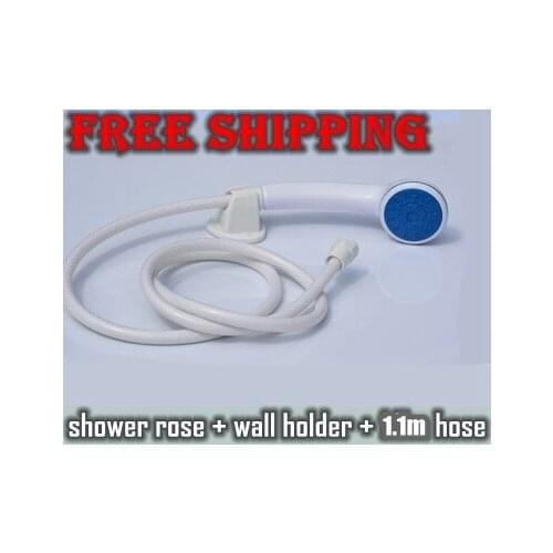 Electric water heater rain shower head bathroom general ABS plastic nozzle with 1.1m pvc shower tube hose Free Shipping