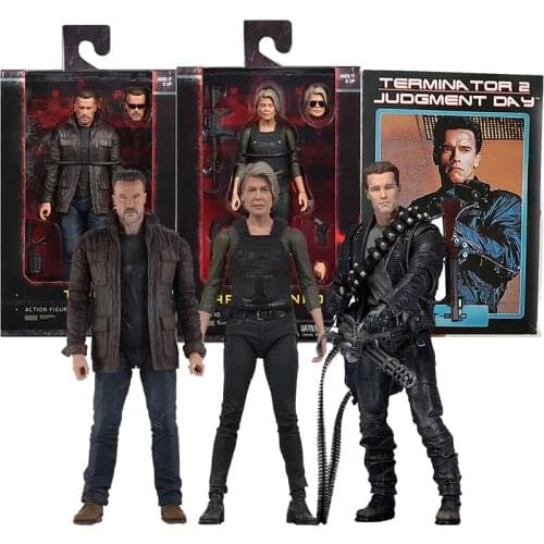 NECA Terminator Figure 2 Judgment Day T-800 Sarah Connor Arnold Schwarzenegger Action Figures Collectible Model Toy
