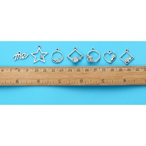 New 10pcs Fashion Charms Gift Alloy Rhinestone Geometry Pentagram Pendant Jewelry Accessories DIY Electroplating Does Not Fade