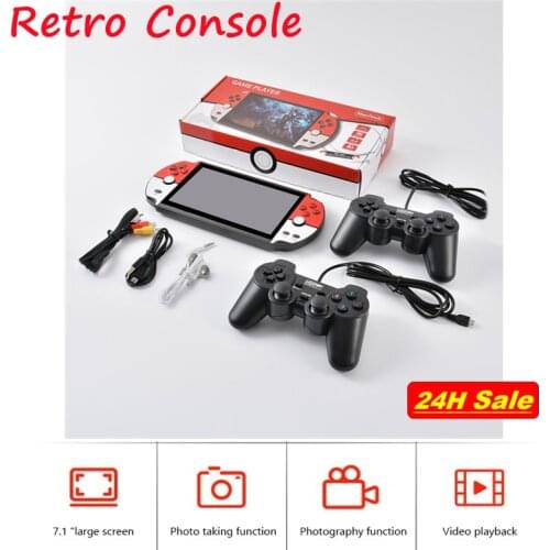 X40 Video Game Portatil 7.1inch LCD Double Rocker Portable Handheld Retro Game Console Video MP5 Player TF Card for GBA/NES 6000