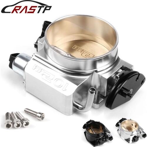 RASTP-102mm Billet Aluminum High Flow Intake Manifold Throttle Body for LS1 LS2 LS3 LS6 LSX Black/Silver RS-THB001