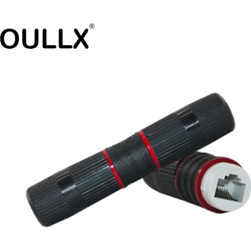 OULLX RJ45 Connector Outdoor Waterproof Female To Female Port Network LAN Splitter Transfer Head Adapter Coupler CAT5e CAT6