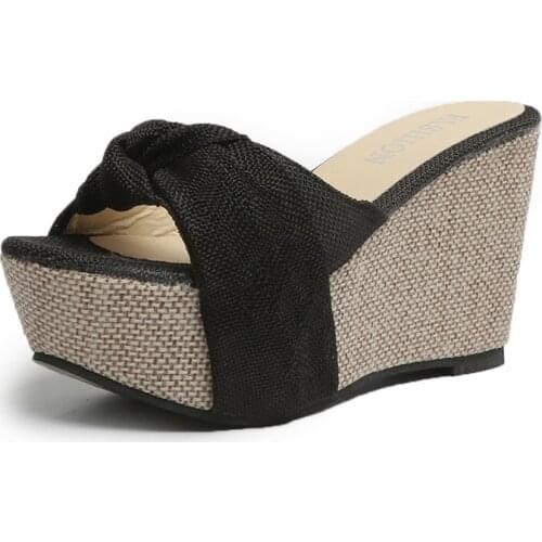 Women Sandals Summer Denim Butterfly Knot Platform Wedges High Heel Peep Toe Casual Fashion Beach Ladies Shoes Zapatos De Mujer