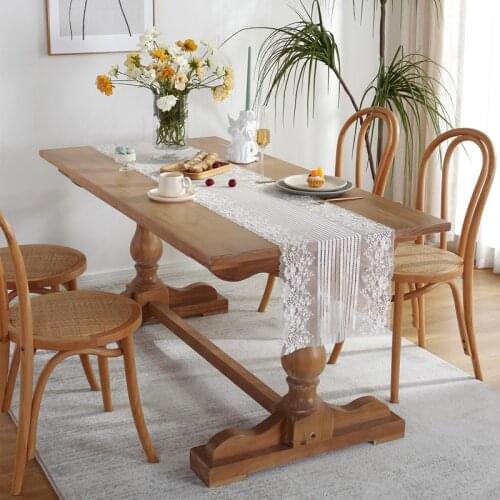 Modern French Romantic White Black Lace Table Runner Home Wedding Decoration Living Room Tv Tea Tablecloth Thin Table Flag