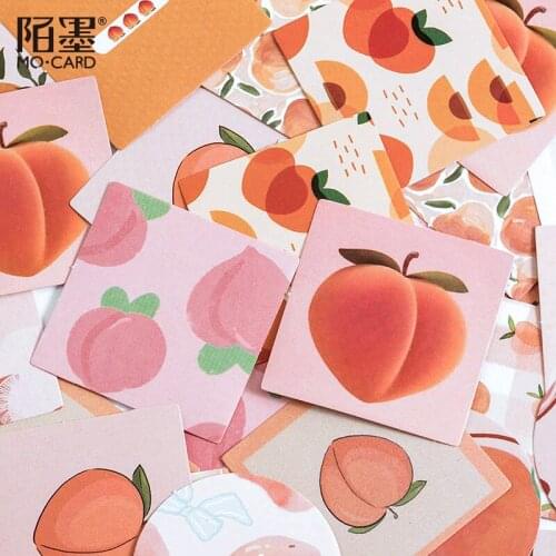 46 pcs /Box Delicious Pink Peach Fruit Paper Decorative Stickers Notebook Decoration