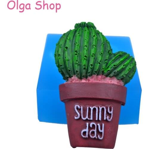 VYL037 60mm Cactus Silicone Mold - Food Safe Plant Flexible Mold - Cake Decorating Fondant Cake Topper Chocolate Soap Resin Mold