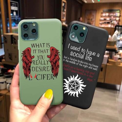 American TV Degenerate Angel Lucifer TPU soft silicone phone case For iphone SE XR XSMax 7 8 Plus 11PRO 12PRO MAX green cover