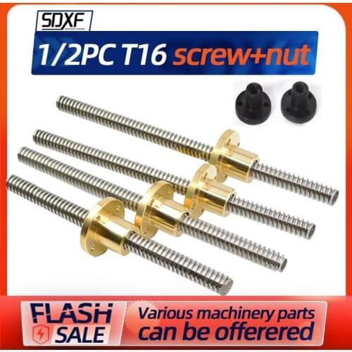 1/2PCS T6 stainless steel screw 3D printer screw T6*12 T6*6 T6*2 T6*4 large lead screw T5 T8