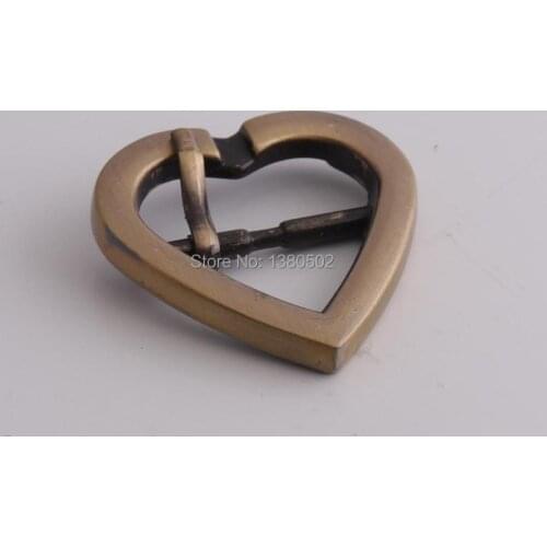 10pcs/lot heart shape Bronze color Buckles for bag belts garment shoes decoration