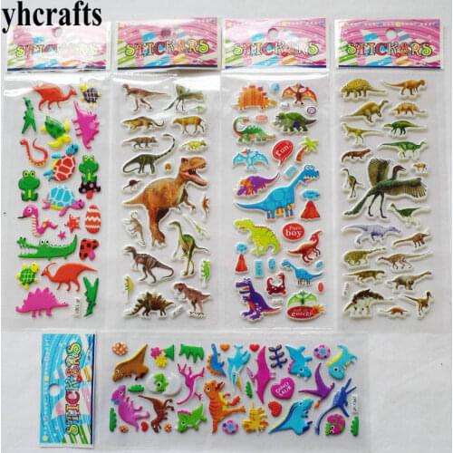 100Sheets(2400PCS stickers) /LOT.Removable jurassic dinosaur pvc sponge stickers Classic toys Promotion toys Fridge stickers OEM