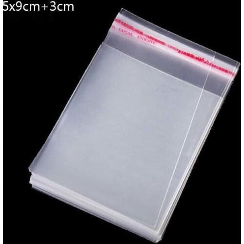 1000 Pcs 5 x 9 cm Clear Plastic Packaging Bags Poly OPP Small Cello Cellophane Bag for Gift Packing