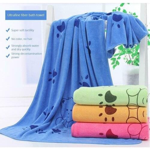 140X70CM Pet Bath Towel Oversized Microfiber Towel Strong Absorbing Water Dog To