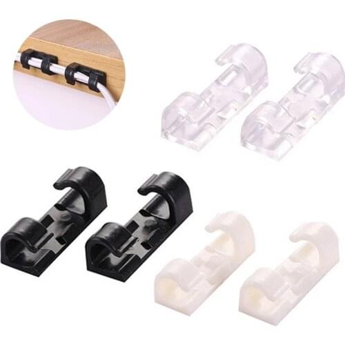 5/20PCS Cable Organizer Clips Cable Management Desktop & Workstation Wire Manager Cord Holder Clip USB Charging Data Line Winder