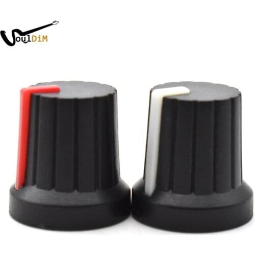 50pcs Plastic Electric Guitar Effect Pedal Knobs Guitar Amplfier Control Knobs White Lines Potentiometer Knob Guitar Parts