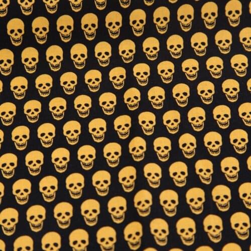 8Pcs 100% Cotton Fabric Cat Owl Pumpkin Skulls for DIY Sewing Halloween Decors
