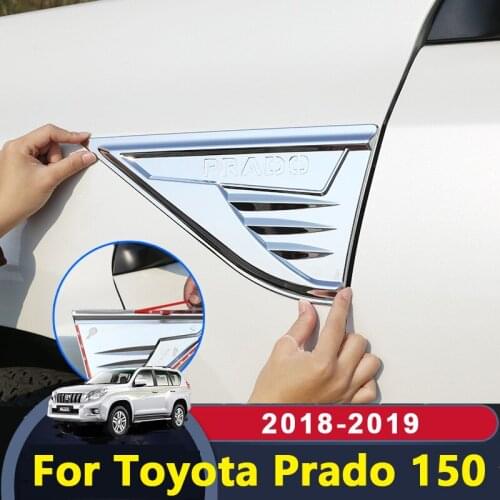 For Toyota Land Cruiser Prado 150 2018 2019 Accessory Car Front Fender Engine Side Air Vent Cover Trim Shark Gills Vent Sticker